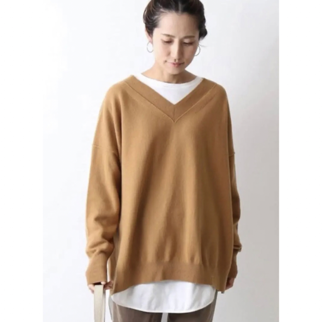 (新品)FRAMeWORK ウール天竺2wayネックプルオーバー ナチュラル