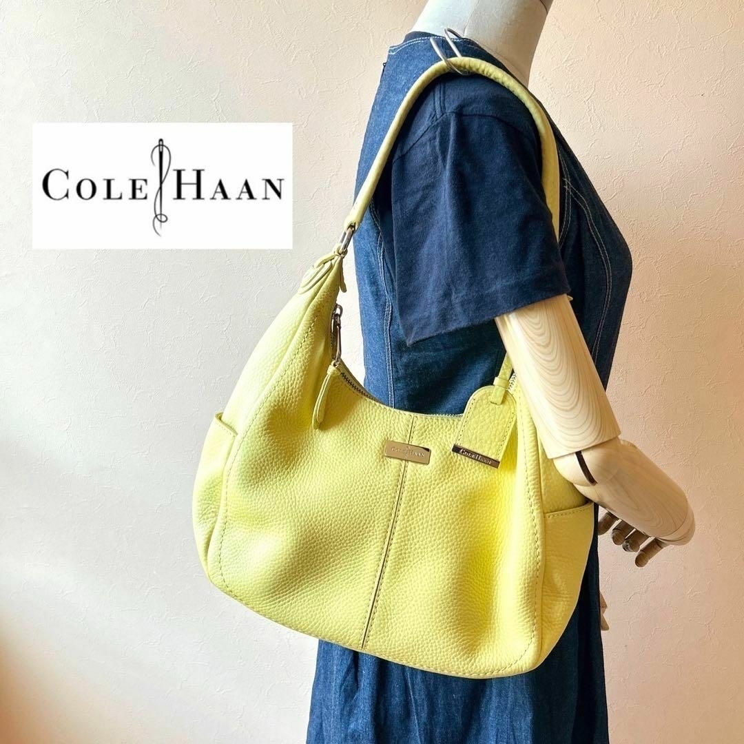 美品✨COLE HAANコールハーン✨上質シボレザー ワンショルダーバッグ ...