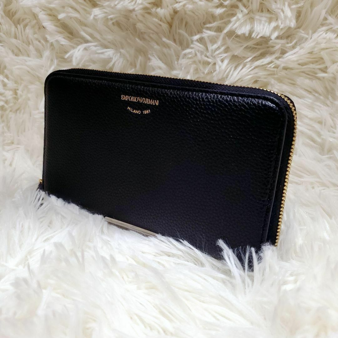 ✨️美品✨️EMPORIO ARMANI 長財布 ラウンドファスナー ブラック