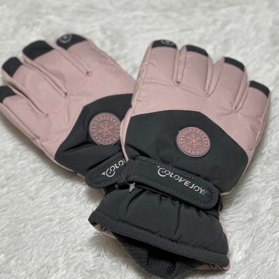 新品✨スノーグローブ　ピンク　スマホ対応　スキーグローブ　防寒　防風　防水　軽量