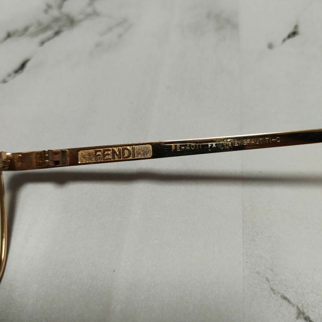 801超美品 フェンディ メガネ 眼鏡 4011 鼈甲 ヴィンテージ ゴールド