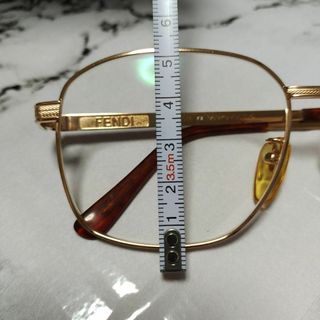 801超美品 フェンディ メガネ 眼鏡 4011 鼈甲 ヴィンテージ ゴールド