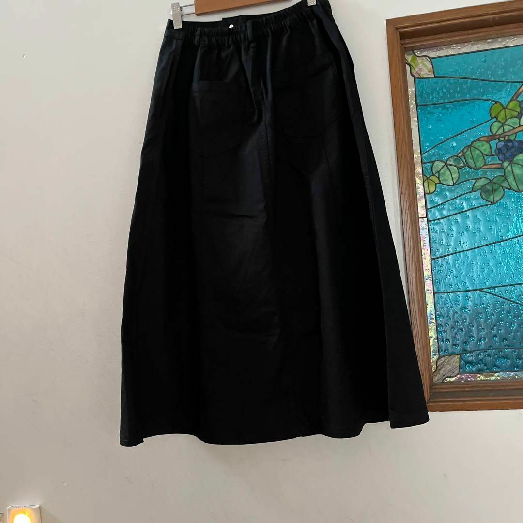 Lorenzo righi コットンロングスカート　シンプル　黒　M レディースのスカート(ロングスカート)の商品写真