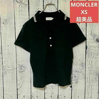 MONCLER - 【超美品】モンクレール レディースポロシャツ　オープンネック　ネイビー XS