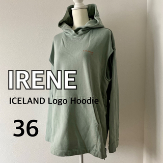 IRENE アイレネ アイスランドロゴプルオーバー パーカー グリーン 36(パーカー)