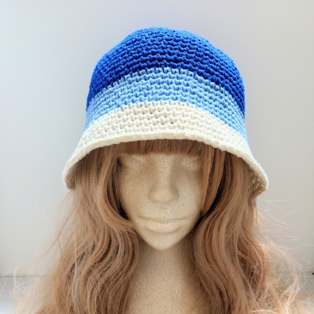 クラッシャーハット クロシェハット バケハ 茶色 ハンドメイド クラッシャーハット クロシェハット バケハ 茶色 ハンドメイド