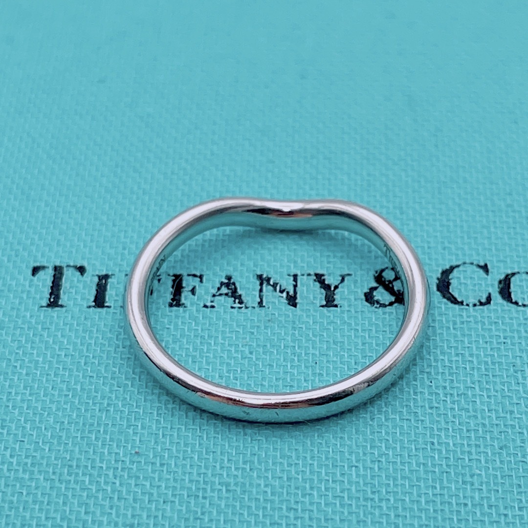 美品 Tiffany カーブ ド バンド リング 9P ダイヤモンド K18