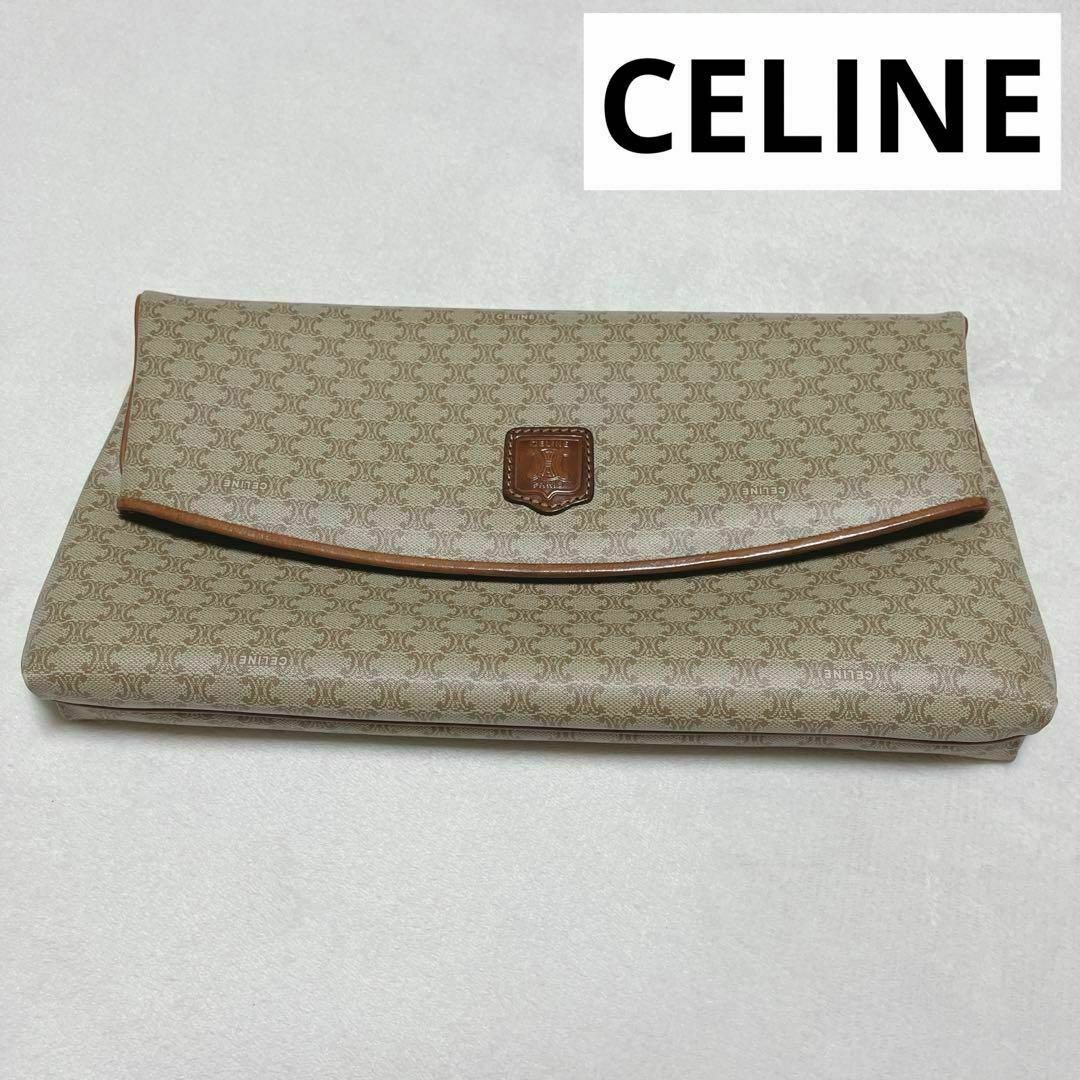 CELINE セリーヌ マカダム柄 PVCレザー×本革 レザー クラッチバッグ