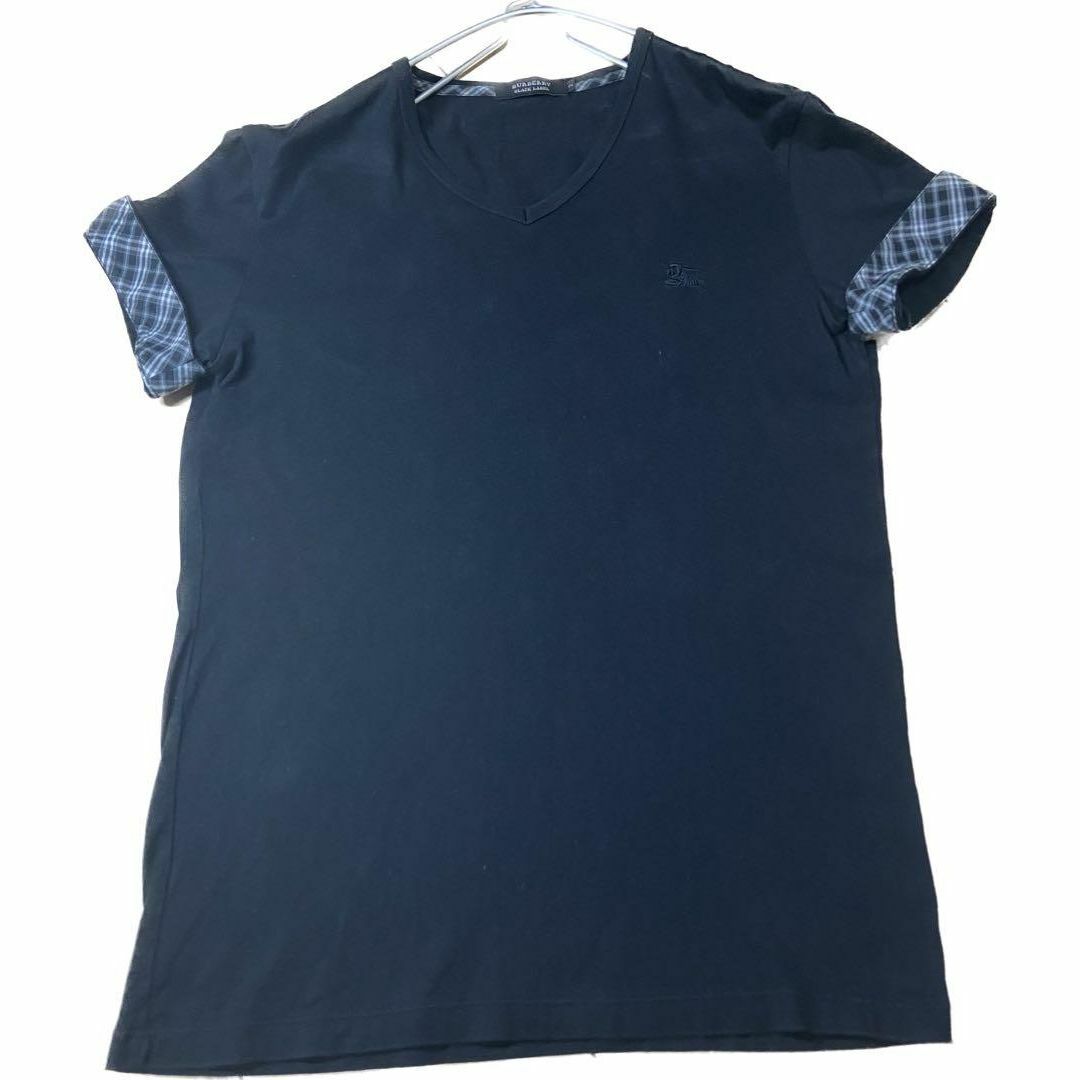 BURBERRY BLACK LABEL(バーバリーブラックレーベル)の美品 バーバリー ブラックレーベル Tシャツ ブラック Mサイズ メンズのトップス(Tシャツ/カットソー(半袖/袖なし))の商品写真