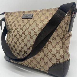 Gucci - グッチ キャンバス×レザー GG ショルダー バッグ