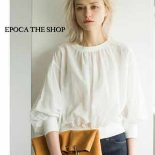 エポカザショップ(EPOCA THE SHOP)の透け感が可愛い♪　7分袖　シアープルオーバー　L　ホワイト(Tシャツ(長袖/七分))