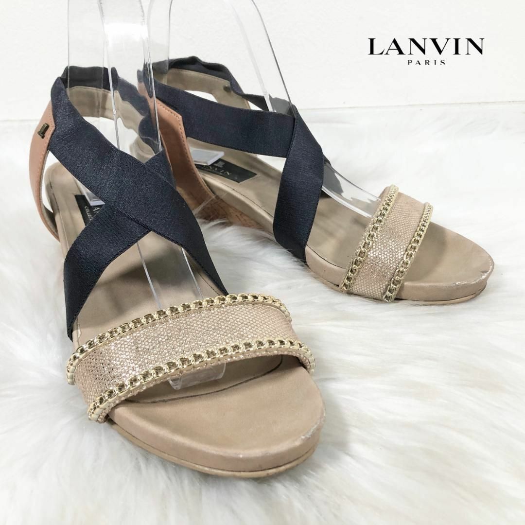 LANVIN(ランバン)のLANVIN ランバン サンダル レザー キャンバス レディースの靴/シューズ(サンダル)の商品写真