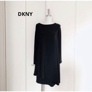 ダナキャランニューヨーク(DKNY)の美品　DKNY ダナキャラン　デザイン　変形　ワンピース　ドレス　ブラック　S(ひざ丈ワンピース)