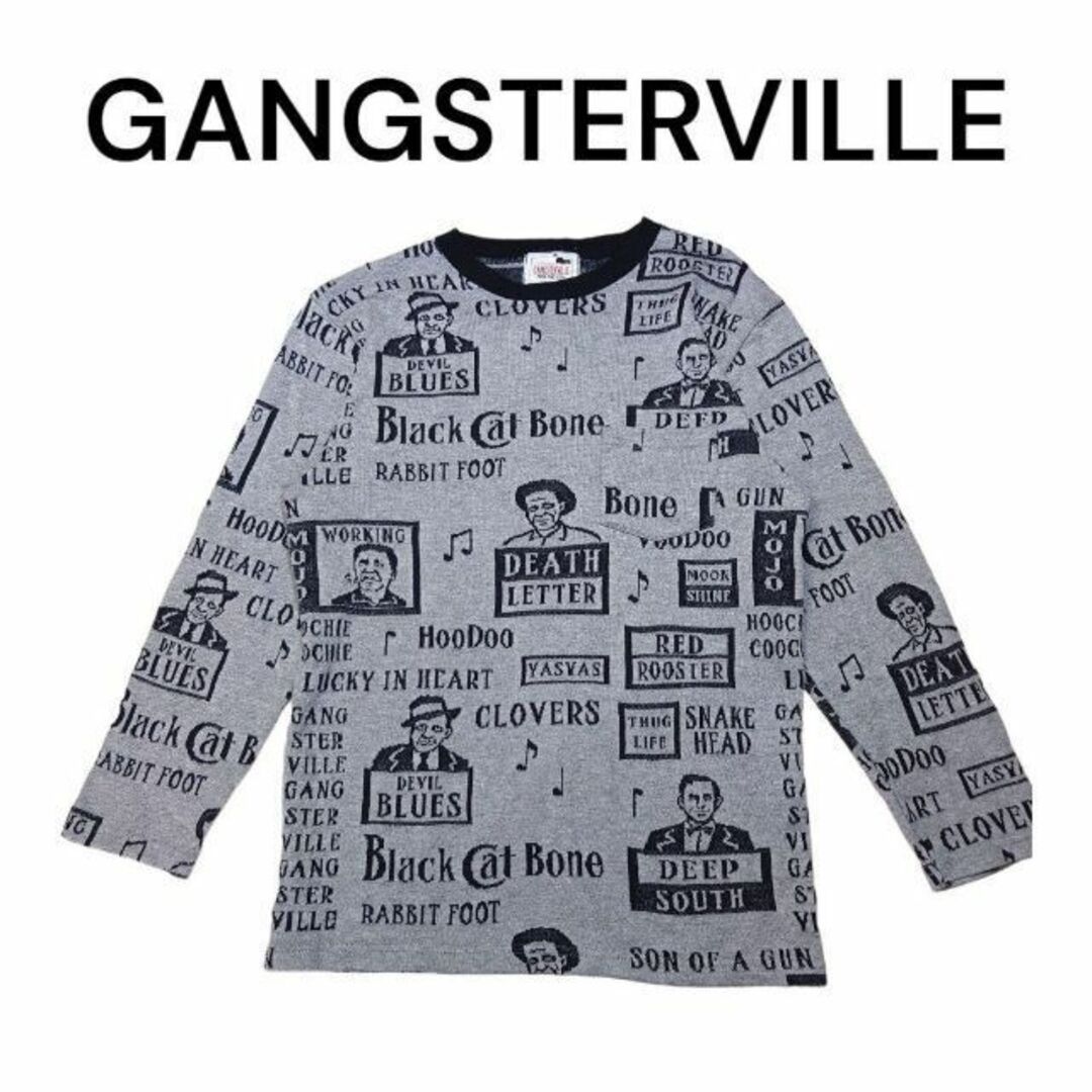 ギャングスタービル 総柄 ロンT GANGSTERVILLE グラッドハンド - T