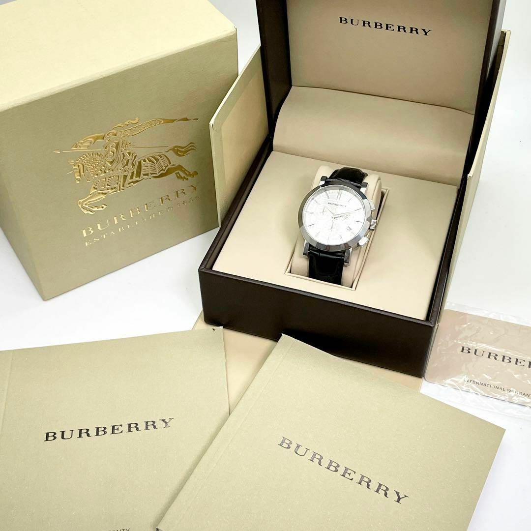 418 BURBERRY バーバリー時計 メンズ腕時計 クロノグラフ ホワイト