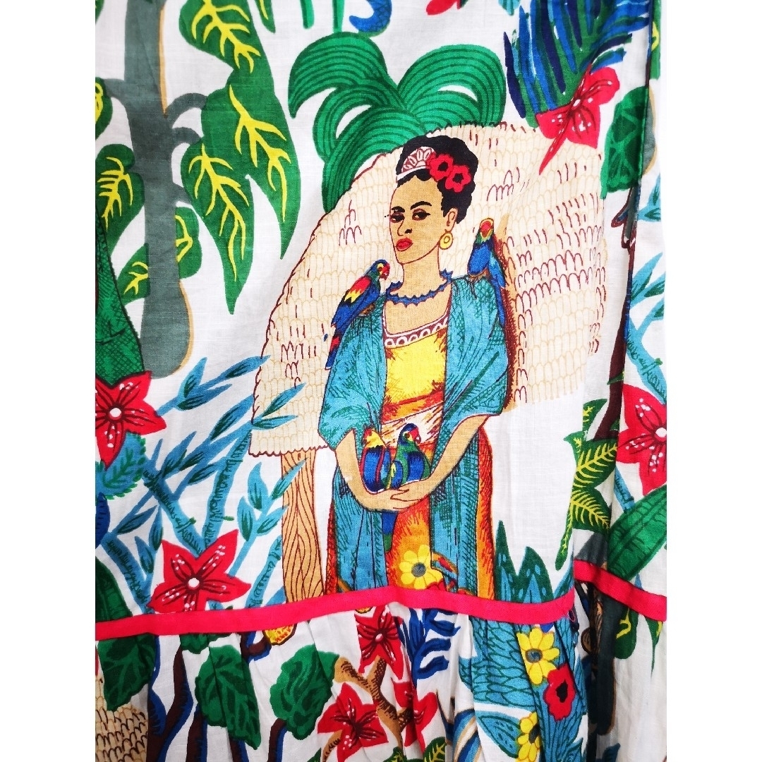 チャイハネ(チャイハネ)の新品タグ付きチャイハネロングスカートフリーダカーロ風オリエンタルトロピカル レディースのスカート(ロングスカート)の商品写真