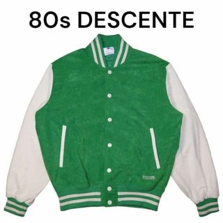 DESCENTE　スタジャン　ライン　ウール　シンプル