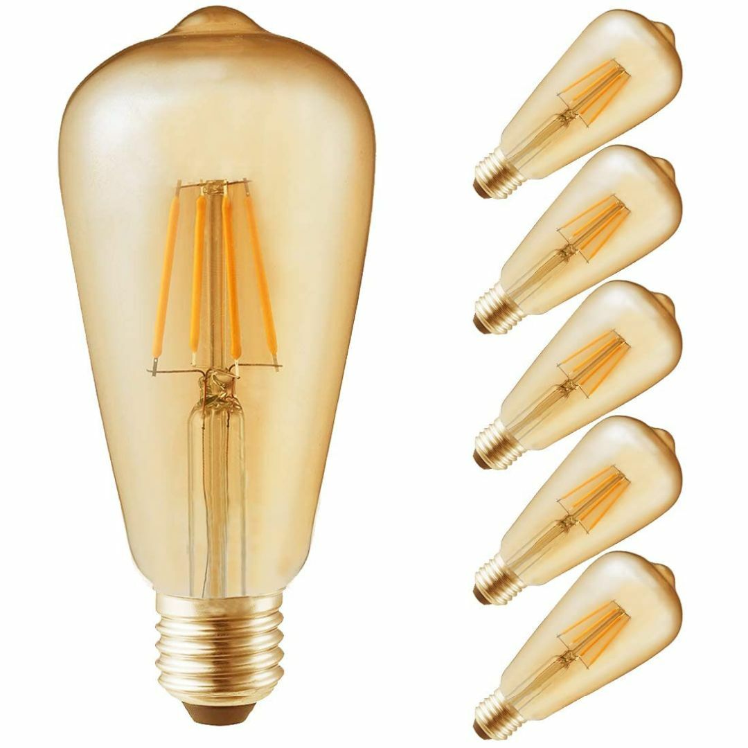 【色: LED 4W/調光器対応】ST64 フィラメント LED電球 エジソンラ
