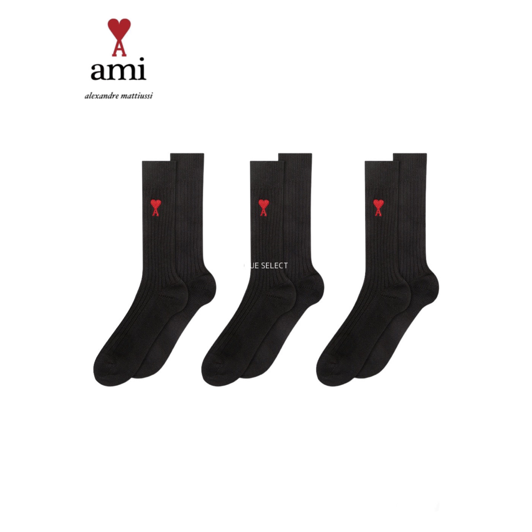 人気即完品！　23SS AMI PARIS  3PAC SOCKS