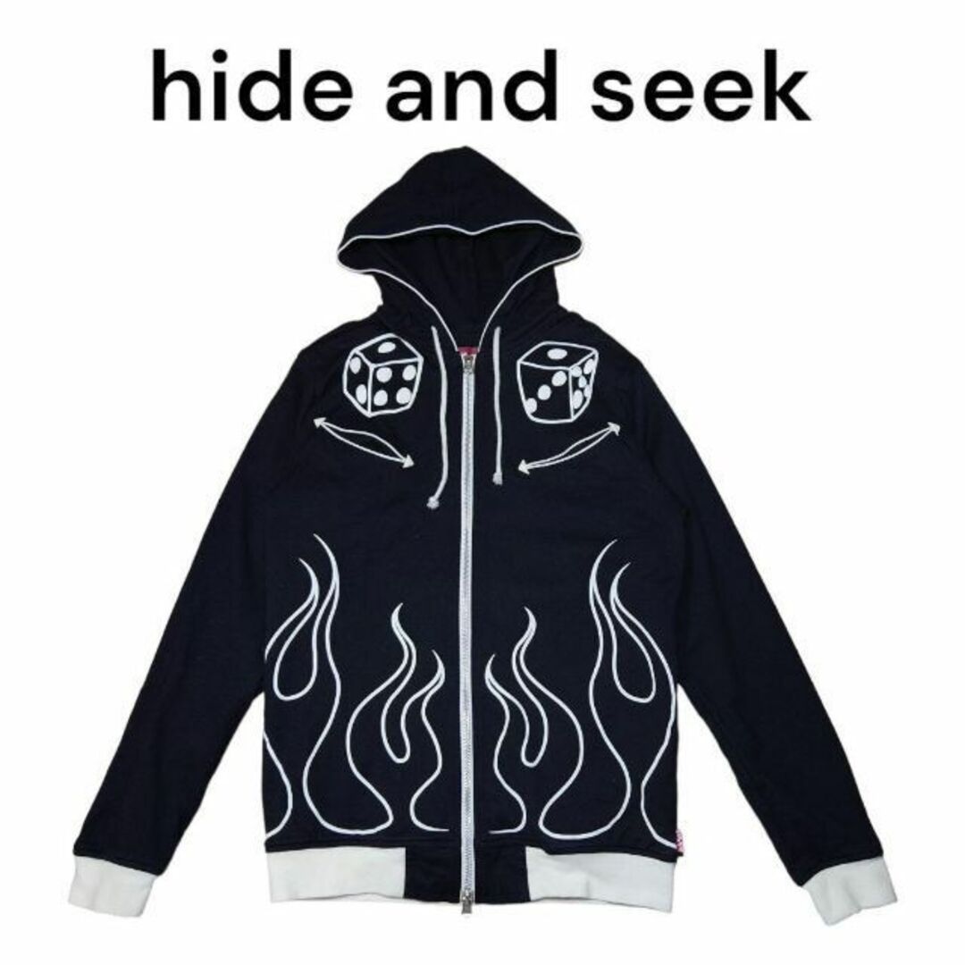 hide and seekビッグプリント スウェットパーカー ハイドアンドシーク