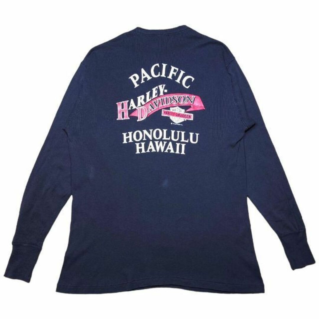 古着PEACEHarley-Davidson 00s ヘンリーネック ロンtee XL