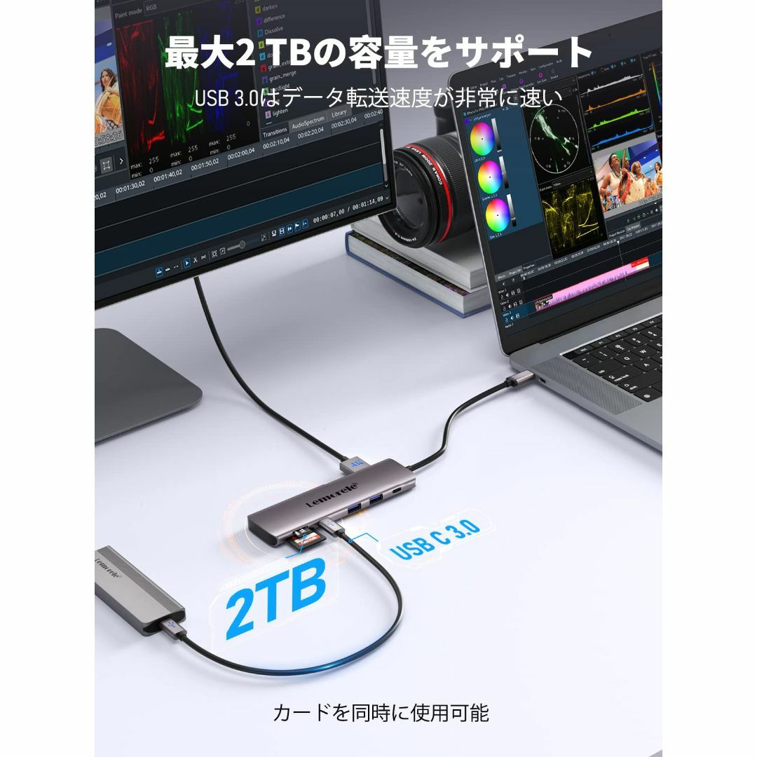 ドッキングステーション usb c ハブ 10-in-1 MST HDMI ２つノートPC