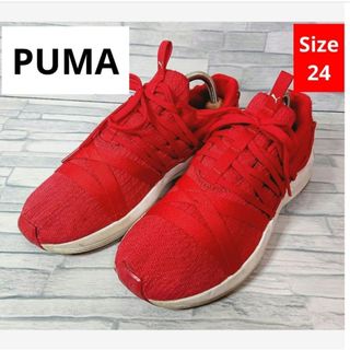 プーマ(PUMA)のPUMA レディース 24cm 通気性 軽量 シューズ プーマ レッド(スニーカー)