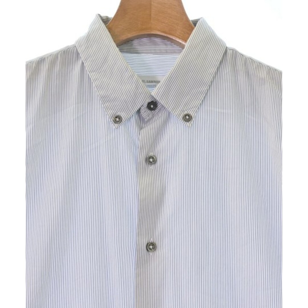 JIL SANDER ドレスシャツ 40(L位) 白x黒(ストライプ)