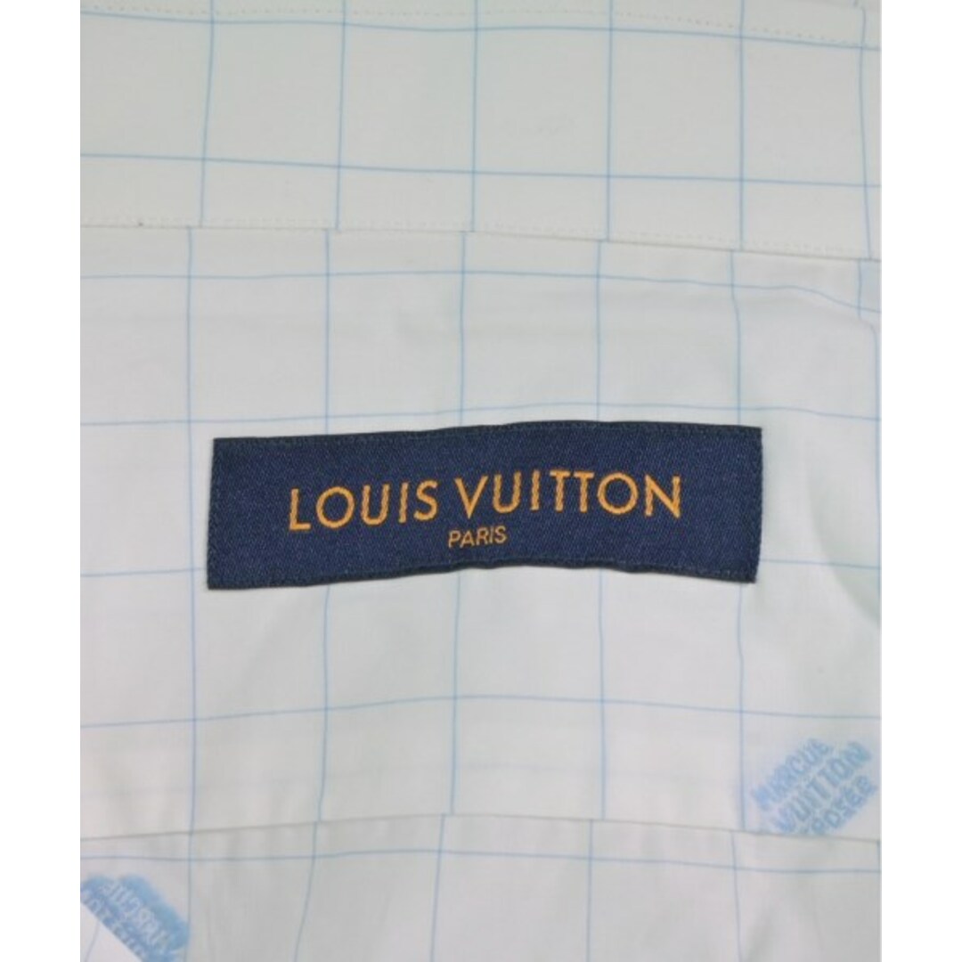 LOUIS VUITTON ルイヴィトン カジュアルシャツ S 白x水色(総柄)