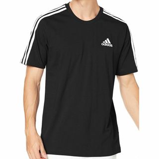 アディダス(adidas)のアディダス 半袖Tシャツ メンズ ブラック Mサイズ 26800 3ストライプス(Tシャツ/カットソー(半袖/袖なし))