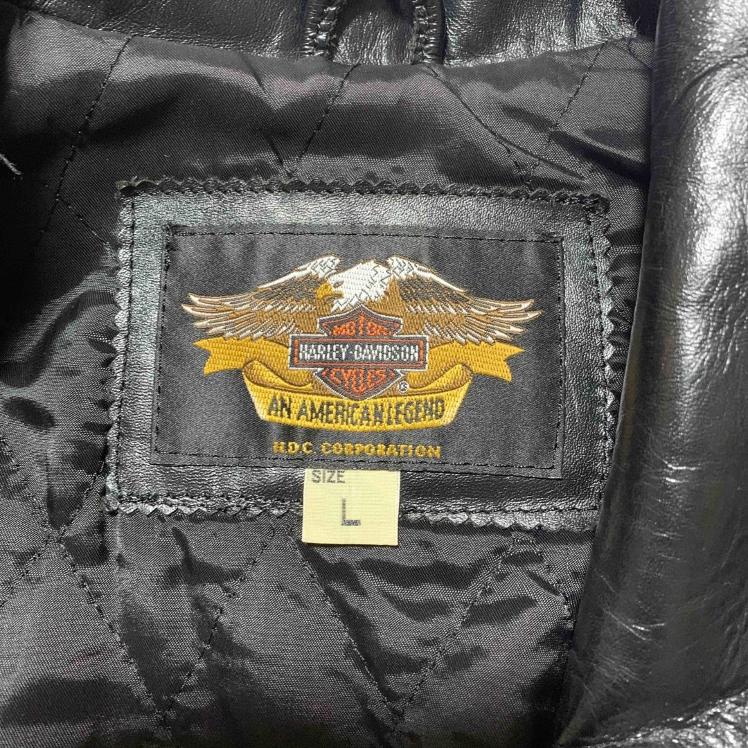ハーレーダビッドソン 馬革 ホースハイド ライダースジャケット 黒 L
