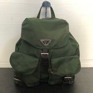 PRADA - 良品 プラダ チェーン レザー リュック バッグ ブラウン