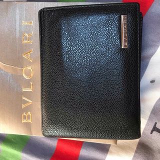 BVLGARI - 正規品Bvlgari|ブルガリ 二つ折り財布 本革 ブラックの通販
