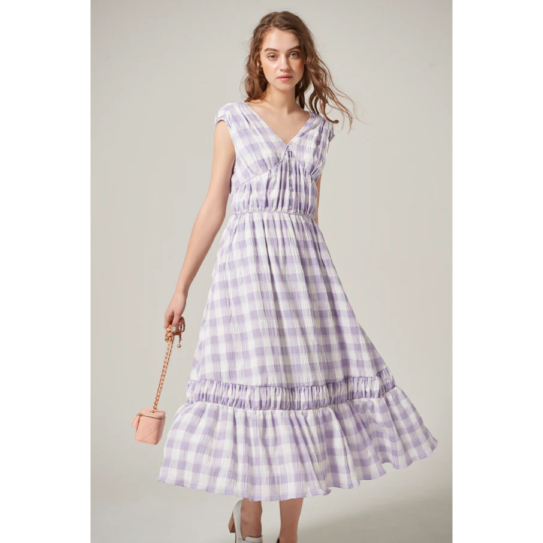 Estella.K Cleo Plaid Midi Dress レディースのワンピース(ロングワンピース/マキシワンピース)の商品写真