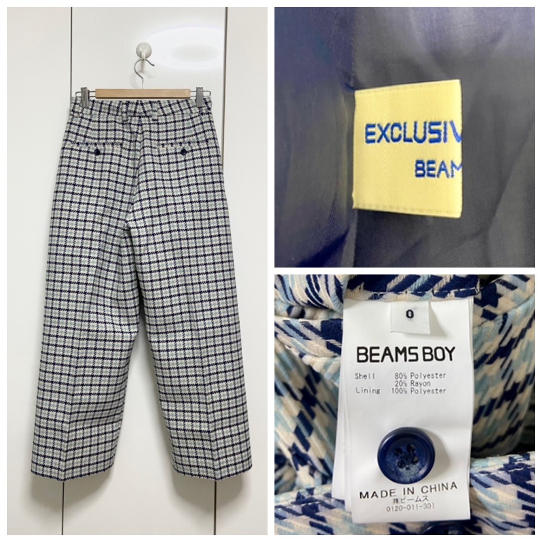 BEAMS BOY(ビームスボーイ)の美品 BEAMS BOY ハンドトゥース スラックスパンツ 定価17380円 S レディースのパンツ(カジュアルパンツ)の商品写真