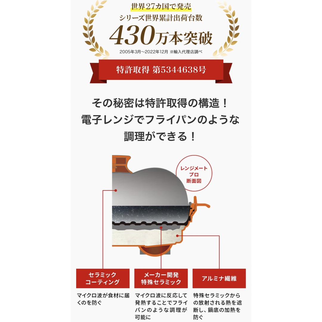 レンジメイトプロ　グランデ　レッド スマホ/家電/カメラの調理家電(調理機器)の商品写真