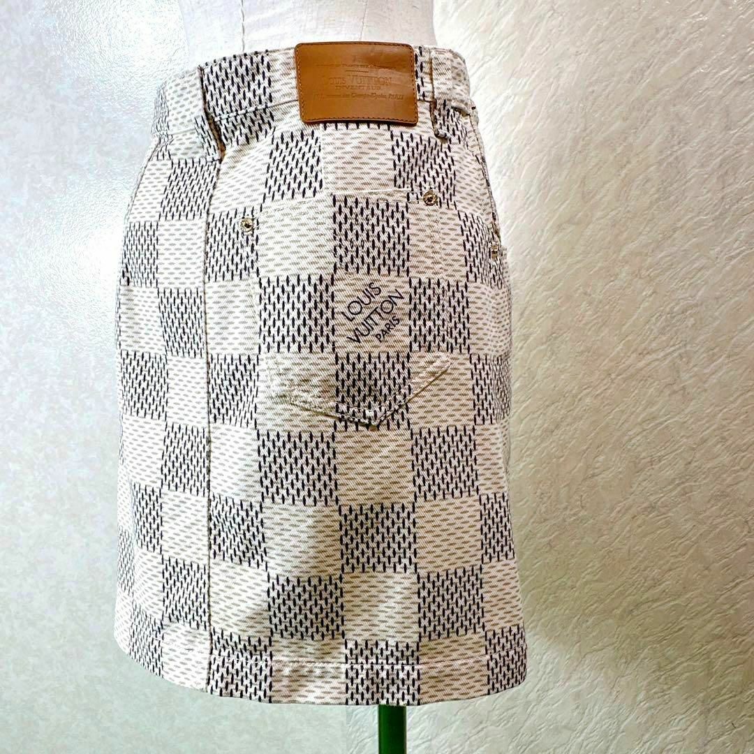 極美品!ルイヴィトン ダミエアズールデニムAラインミニスカート