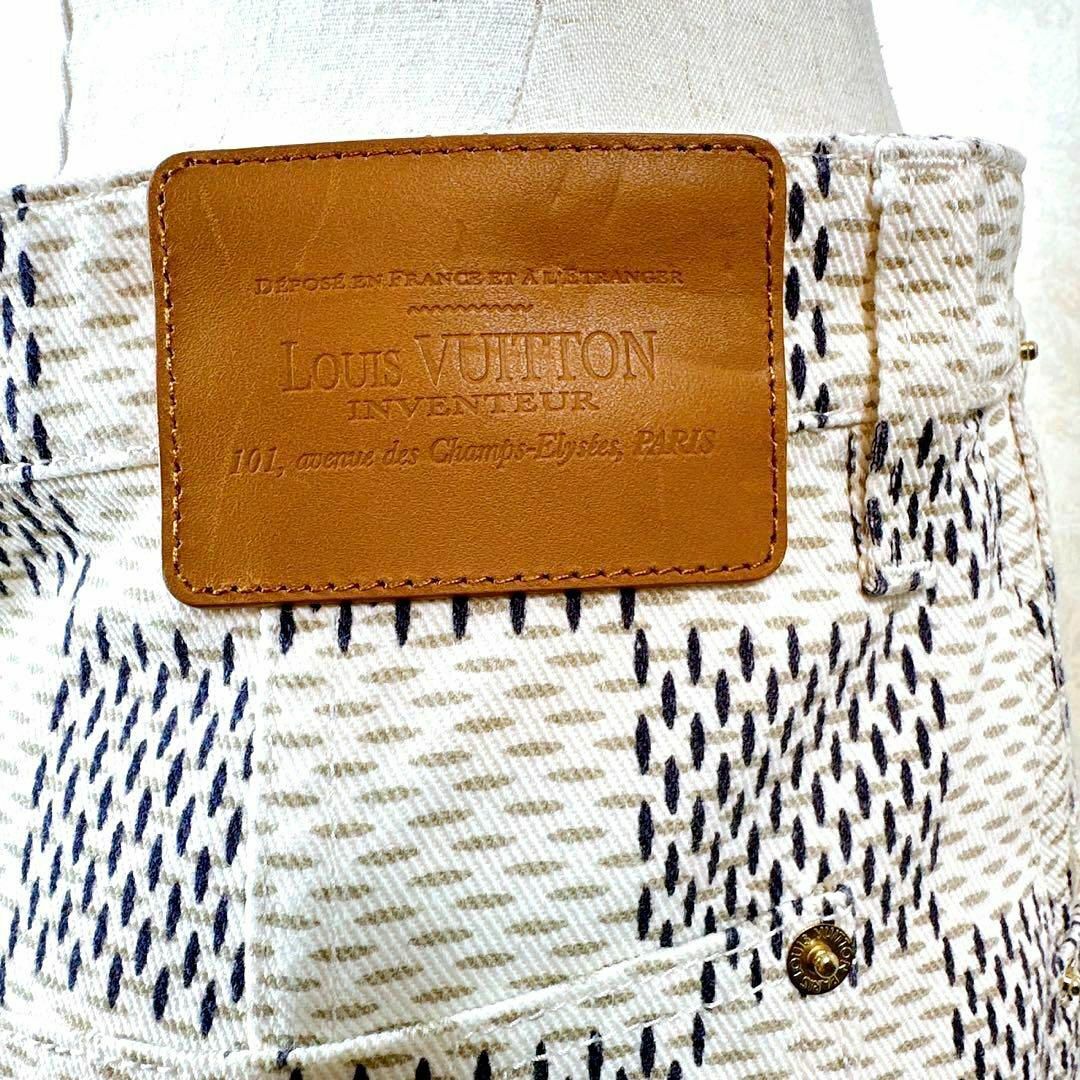 LOUIS VUITTON(ルイヴィトン)の極美品！ルイヴィトン　ダミエアズールデニムAラインミニスカート レディースのスカート(ミニスカート)の商品写真
