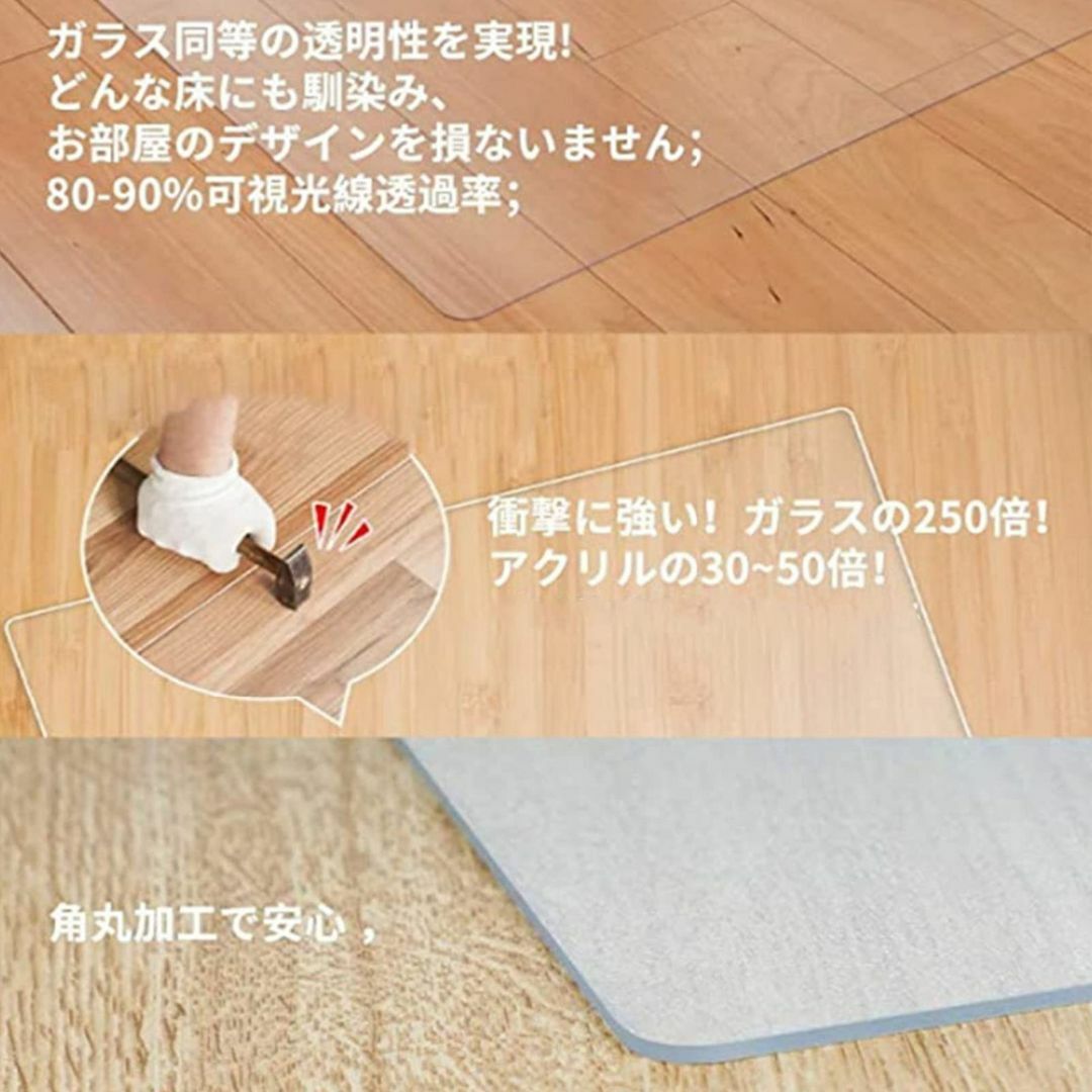 冷蔵庫 マット 透明 傷防止マット 75×80cm 厚さ2mm 無色 キズ防止