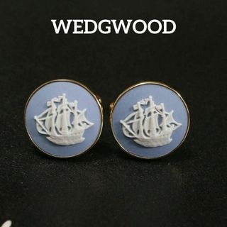 ウェッジウッド(WEDGWOOD)の【匿名配送】 ウェッジウッド カフス ゴールド カメオ 水色(ネクタイピン)