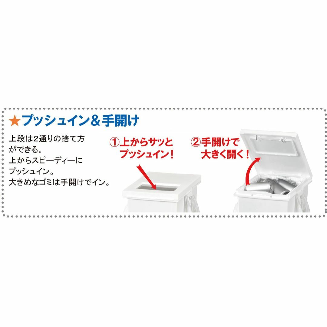 新輝合成 トンボ ユニード ゴミ箱 2段 分別 蓋を開けずにごみを捨てられる ス