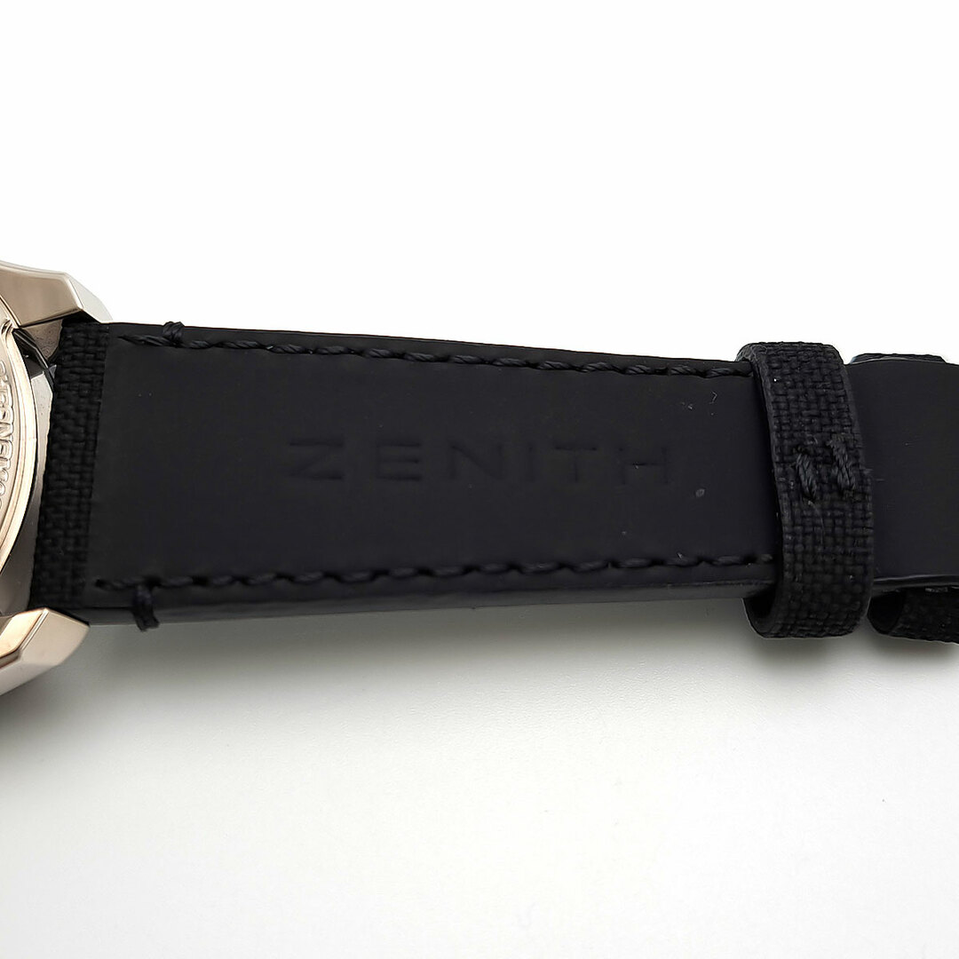 【113832】ZENITH ゼニス  03.2040.4061/21.C496 エルプリメロ クロノマスター ブラックダイヤル SS/レザー（クロコ） 自動巻き ギャランティーカード 純正ボックス 腕時計 時計 WATCH メンズ 男性 男 紳士