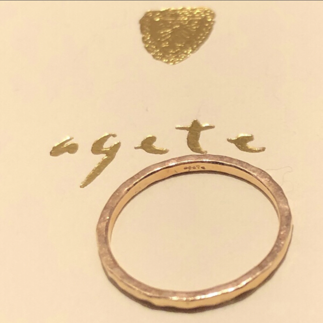 agete(アガット)のアガット　ミル打ち　ピンキーリング レディースのアクセサリー(リング(指輪))の商品写真