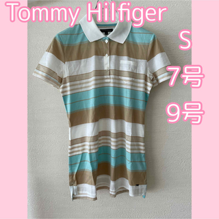 トミーヒルフィガー(TOMMY HILFIGER)のトミーヒルフィガー 半袖ポロシャツ S レディース M ボーダー トップス(ポロシャツ)