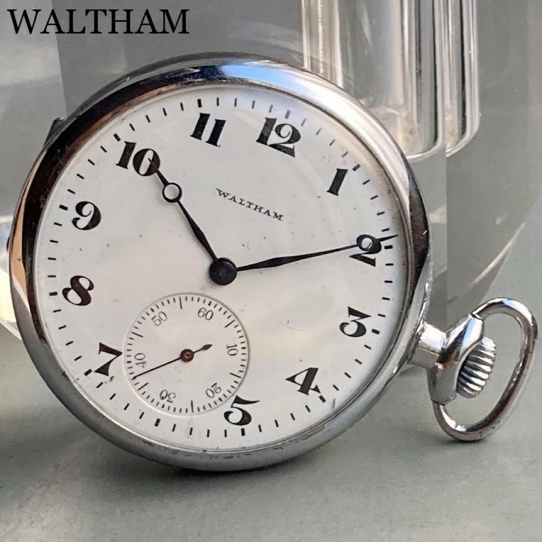 【動良良好】ウォルサム WALTHAM アンティーク 懐中時計 手巻き シルバー