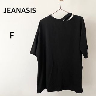 ジーナシス(JEANASIS)のJEANASIS ジーナシス　ブラック　半袖　Tシャツ　サイドスリット(Tシャツ(半袖/袖なし))