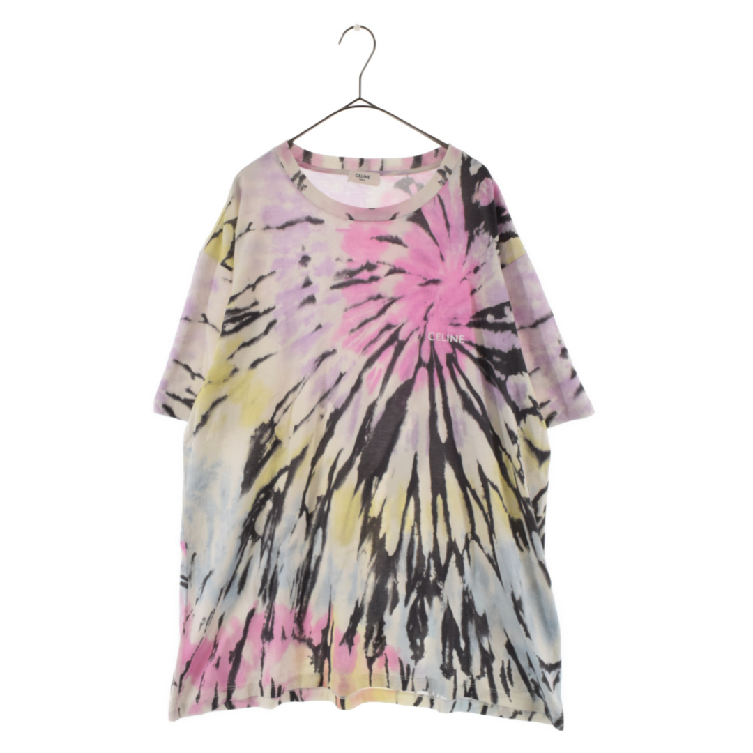 725センチ身幅CELINE セリーヌ 23SS Loose Tee In Cotton Jersey Multicolor Pastel フロントロゴタイダイクルーネック半袖Tシャツ 2X59G649V マルチ