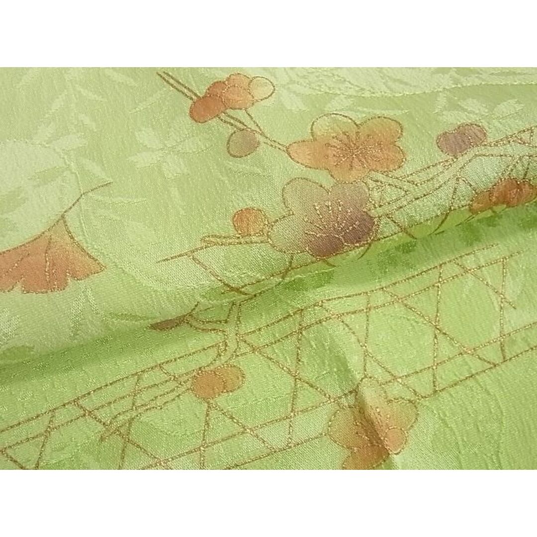 平和屋2■和装小物 帯締め・帯揚げセット 籠目花文 金彩 逸品 未使用 ih612
