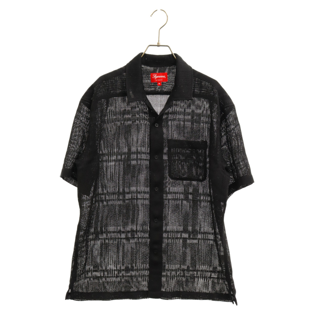 SUPREME シュプリーム 23SS Mesh Stripe S/S Shirt メッシュ ストライプ ポケット 半袖 シャツ ブラックのサムネイル