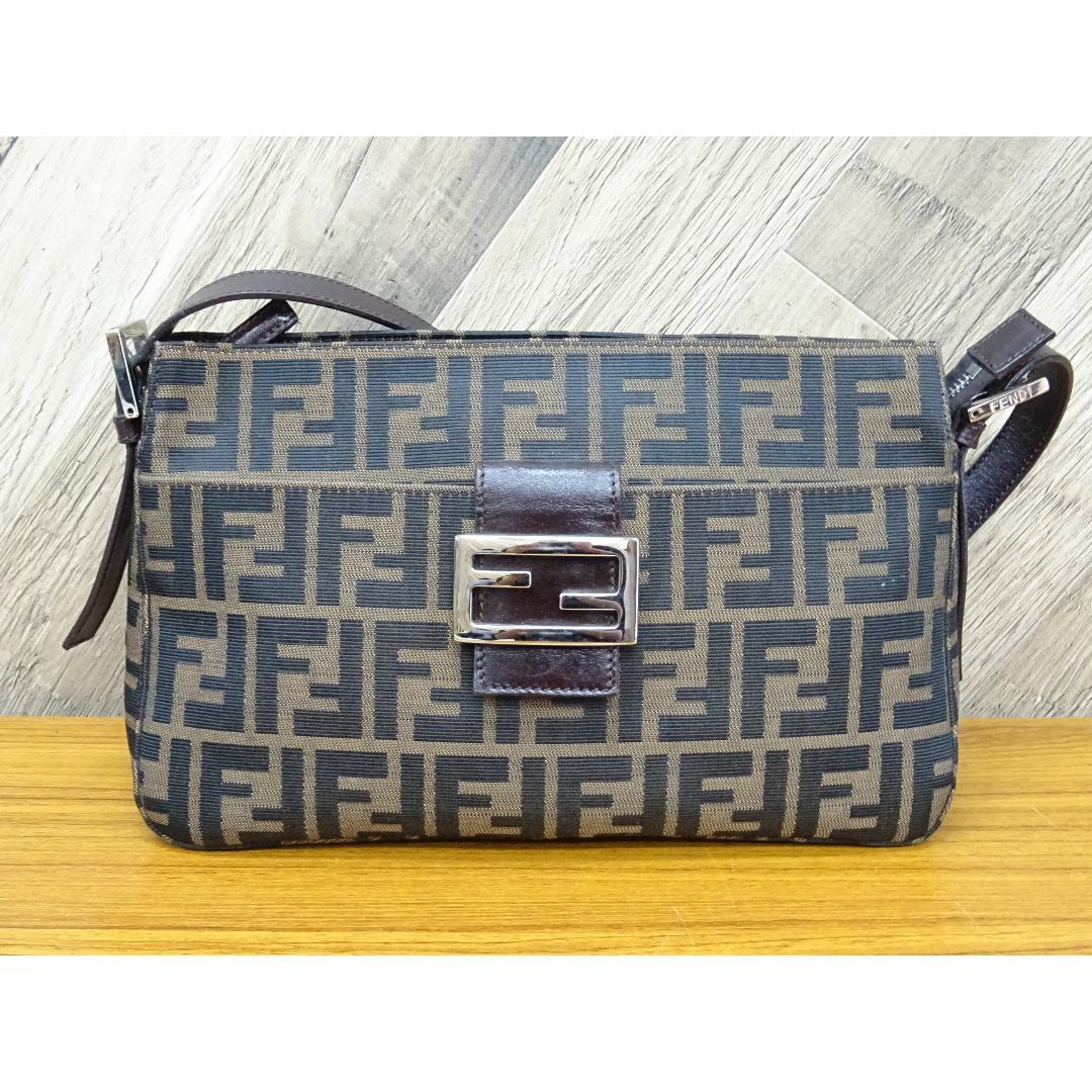 FENDI - K渋009/ FENDI ズッカ キャンバス レザー ハンドバッグ